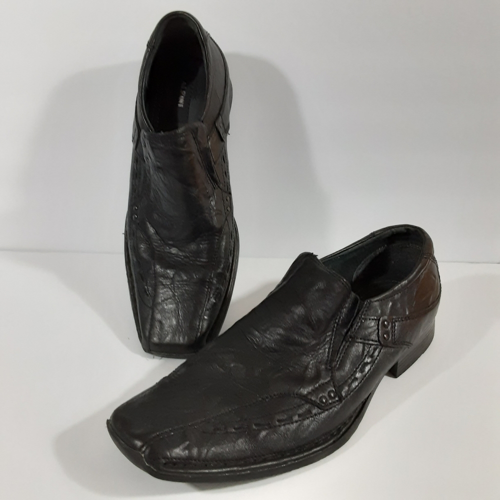 Alfani  Black Leather Casual Dress Loafer 9M